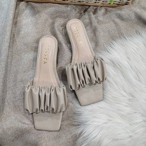 Scrunchie Style Summer Low heels Sandals (BRAND NEW) in Sand Color